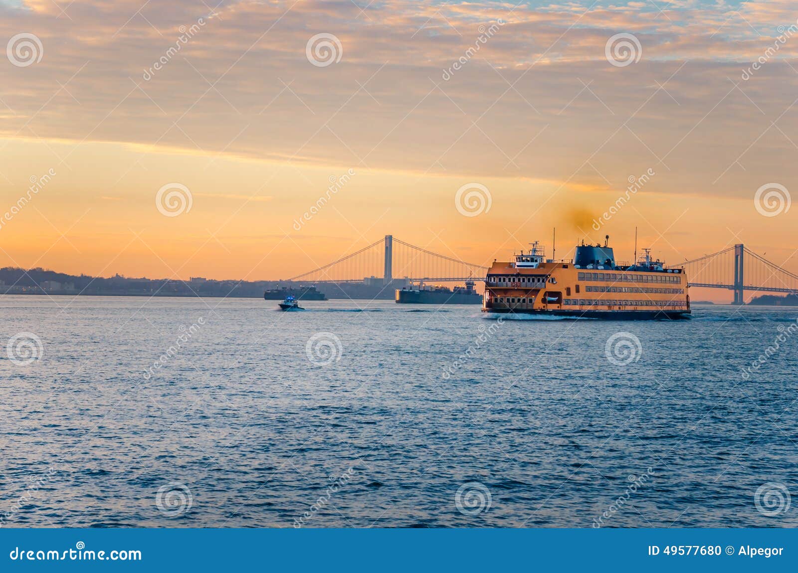 staten island ferry at dawn