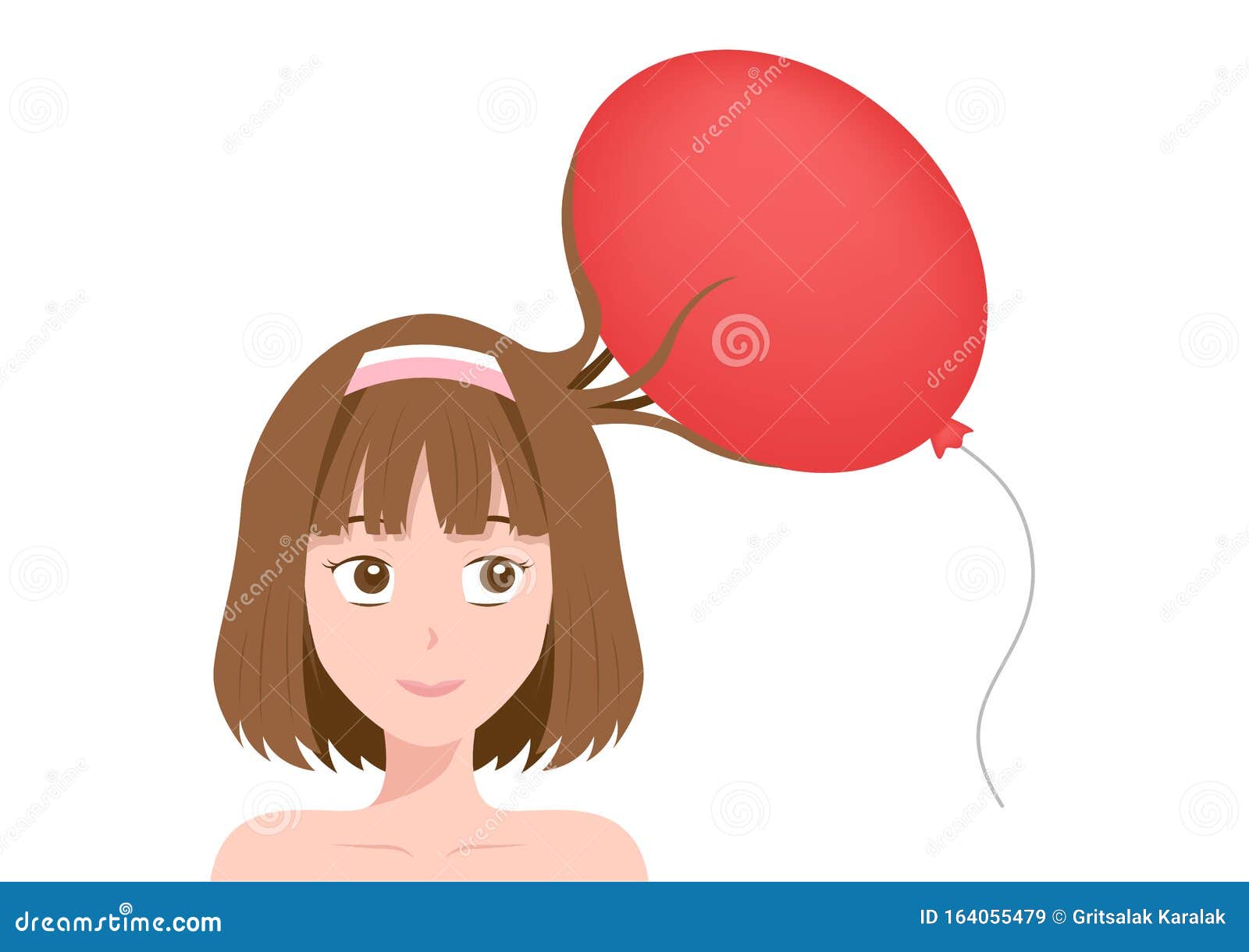 static electricity of human hair with balloon 