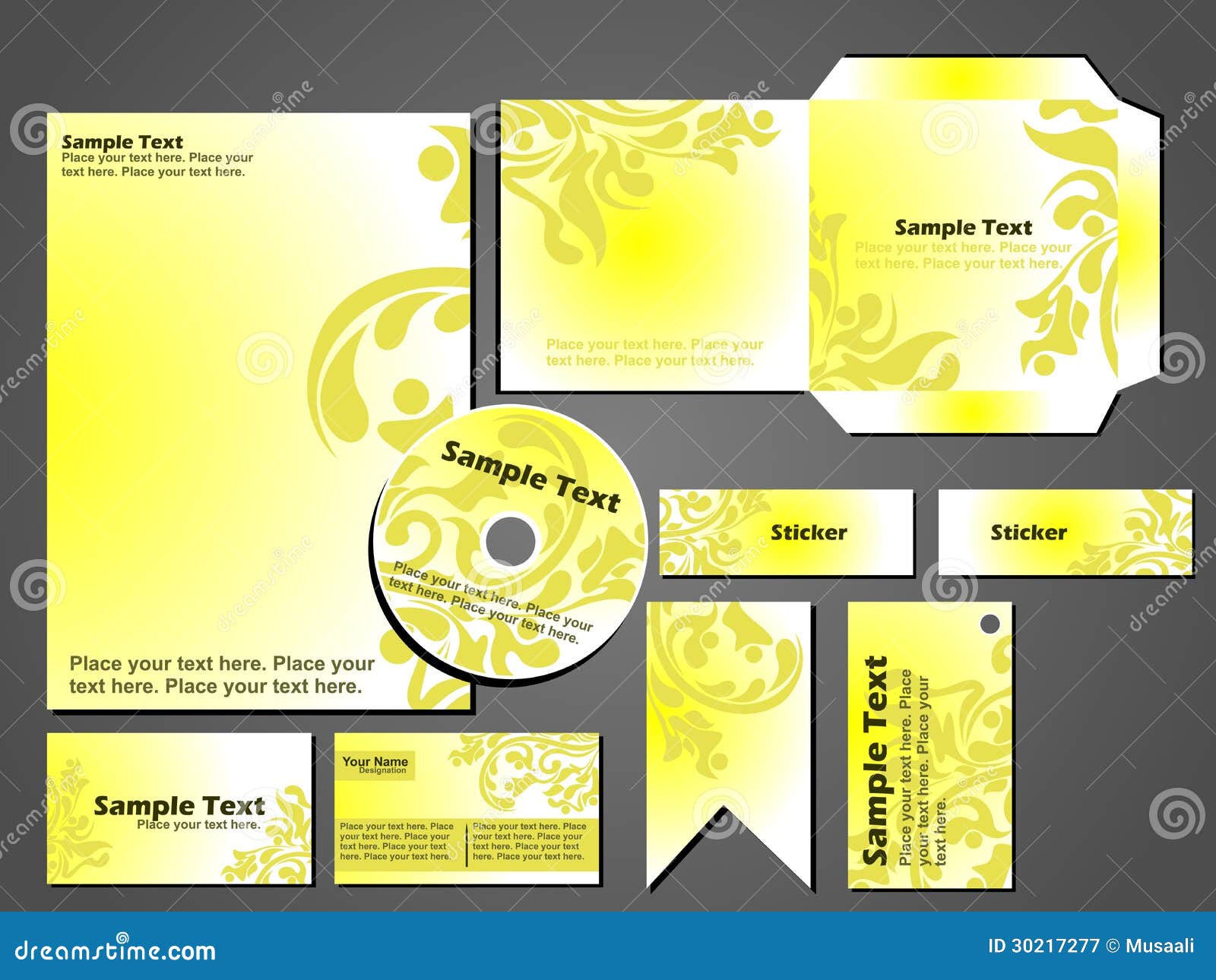 Stationary Business Set Design Vector Format Stock Vector