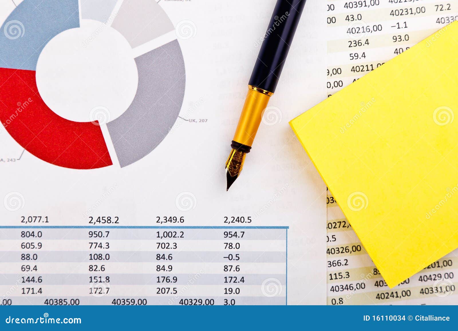 Stationery and Financial Documents with Charts Stock Photo Image of