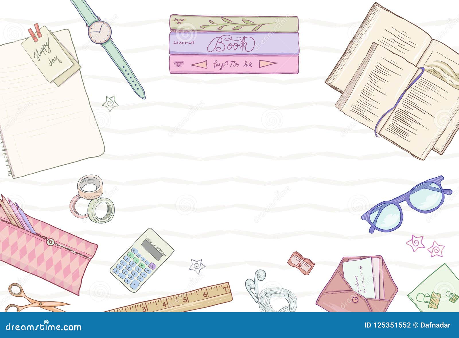 Stationery Flat Lay, Books, Background Studying, Creative Lifestyle