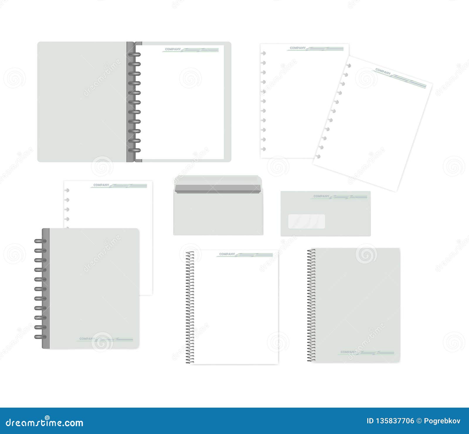 Download Stationery Isolated On White Mockup Set For Corporate Identity Design Stock Vector Illustration Of Mockup Branding 135837706