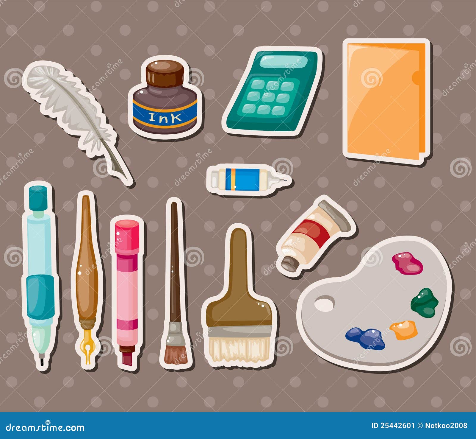 Stationery stickers stock vector. Illustration of cartoon 25442601