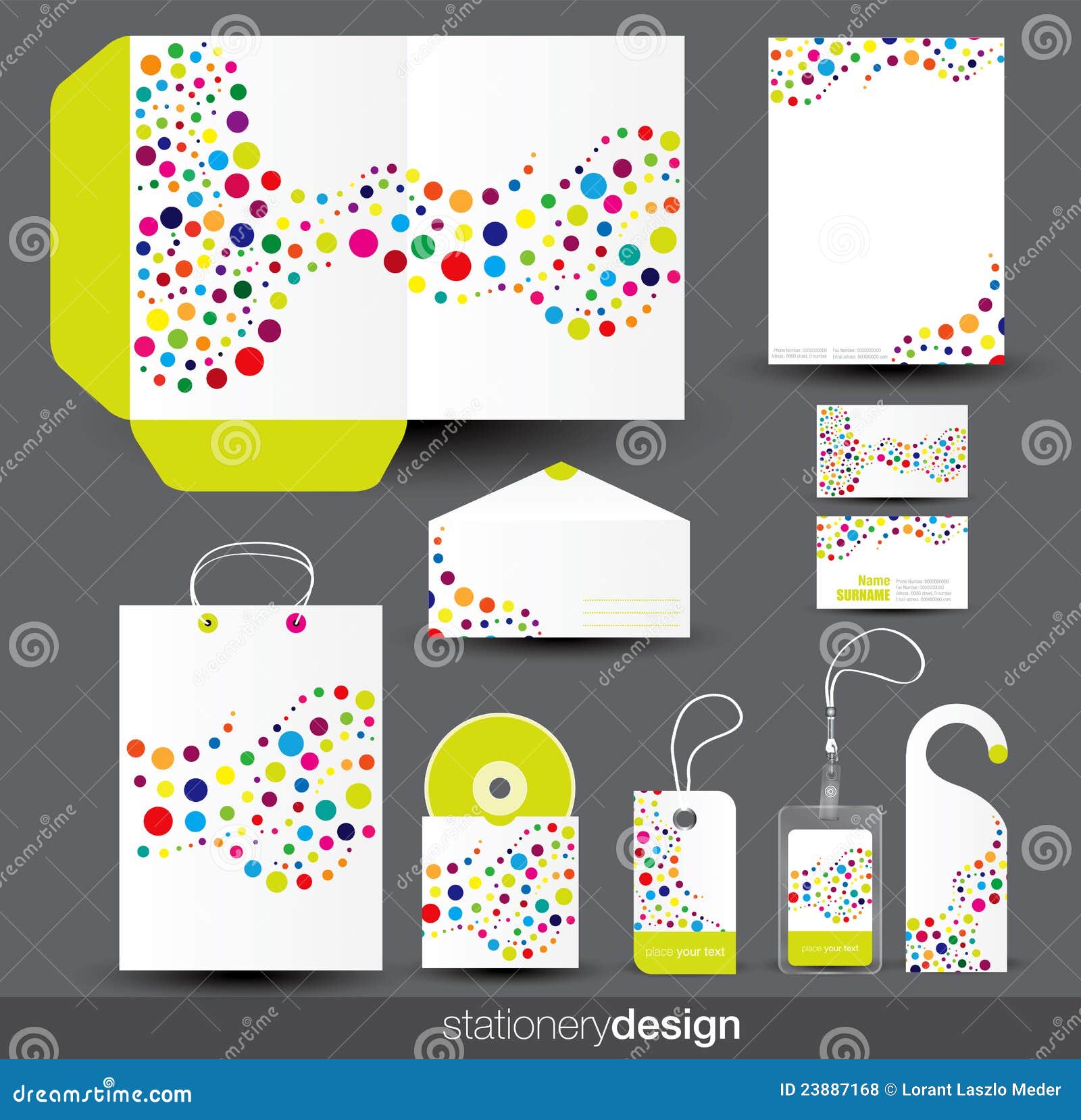 Stationery template design with card, cd and envelope in vector format Stationery template design with card, cd and envelope in vector format