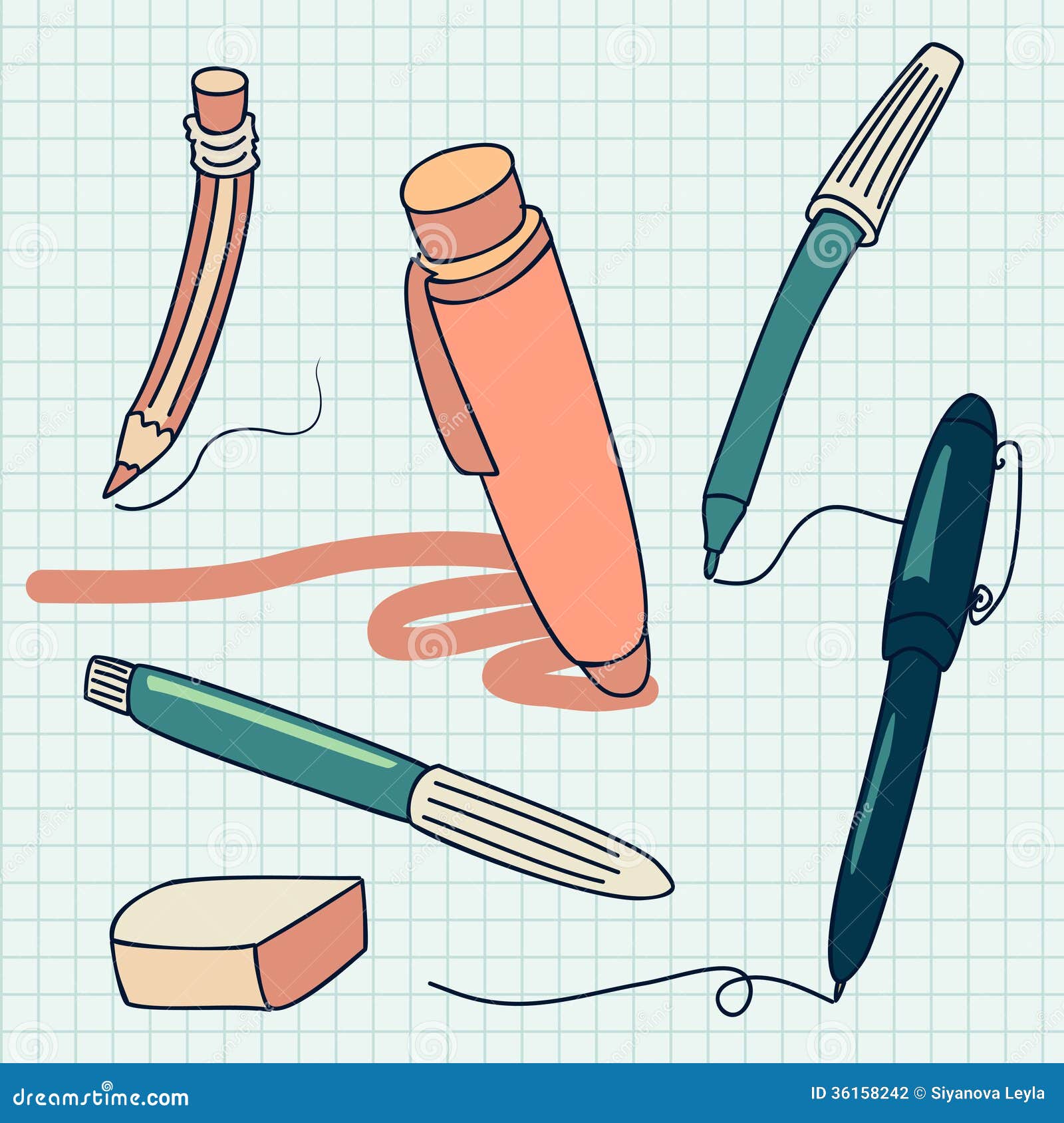 Stationery Vector Collection Stock Vector Illustration of diploma