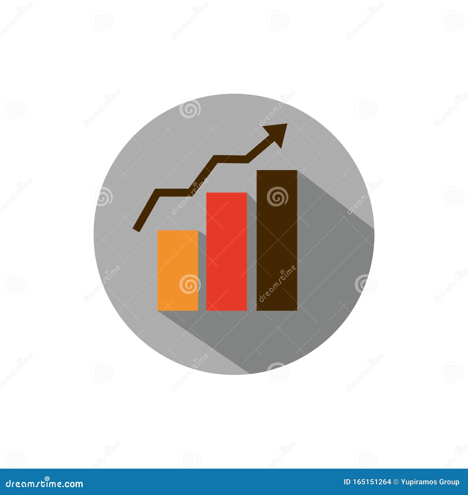 Statistics Growth Diagram Business Strategy Icon Block Shadow Stock ...
