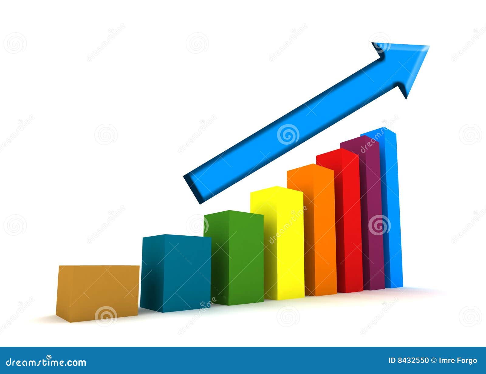 Statistiques 3d D isolement Par Tableau Illustration Stock 