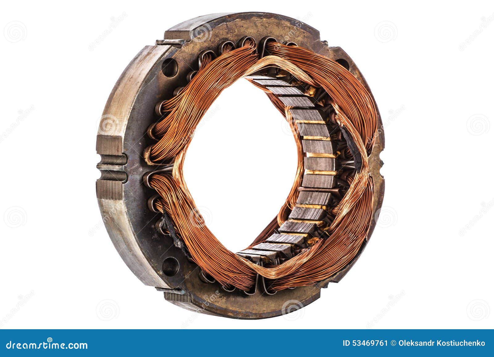 Stator of the Electric Motor, Isolated on White Background Stock Image