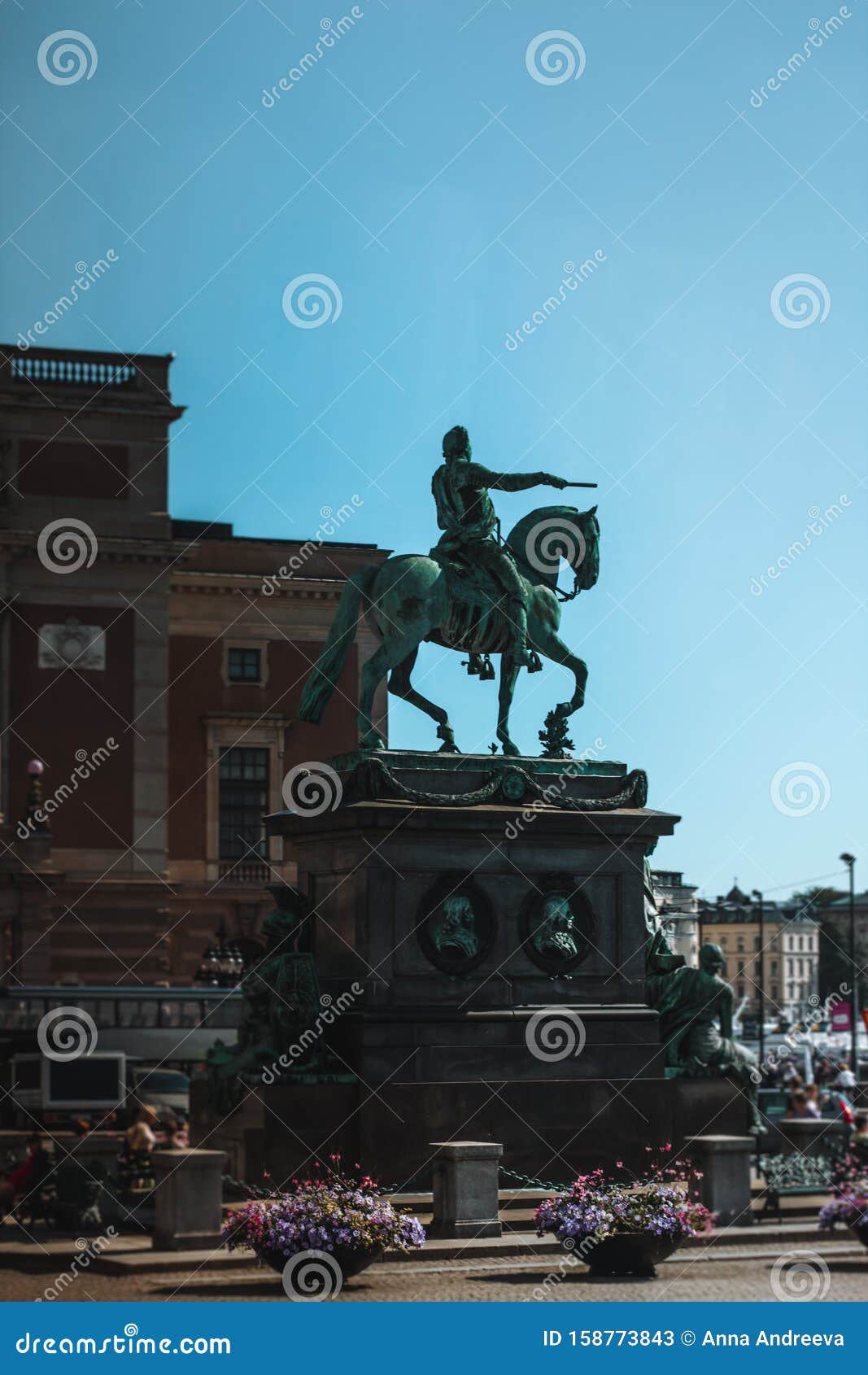 Statua del Re svedese Gustav II Adolf a Stoccolma, Svezia