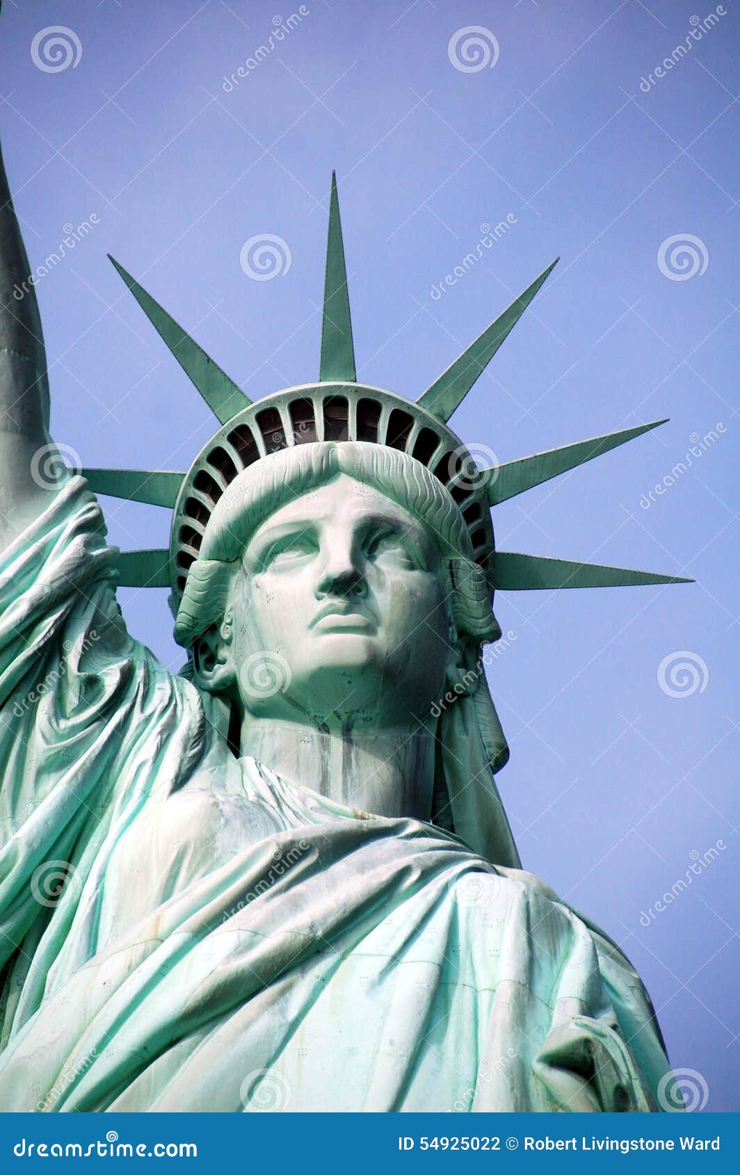 Statua Della Libertà - Fronte Pieno Con La Corona Fotografia Stock -  Immagine di corteo, porto: 54925022