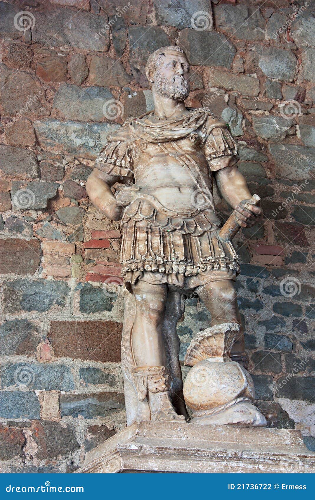 Statua di Cosimo de Medici. Statua italiana antica della guida Cosimo de Medici, signore della guerra e grande duca della Toscana - Montalcino, Italia