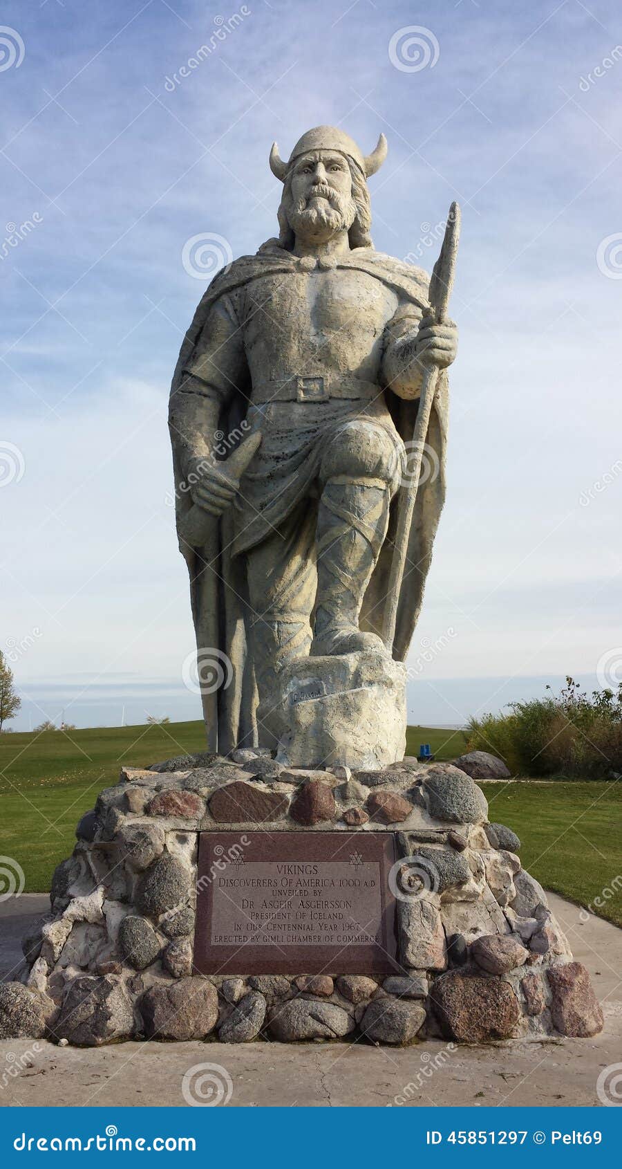 Statua di Gimli vichingo. Statua di Gimli Manitoba vichingo