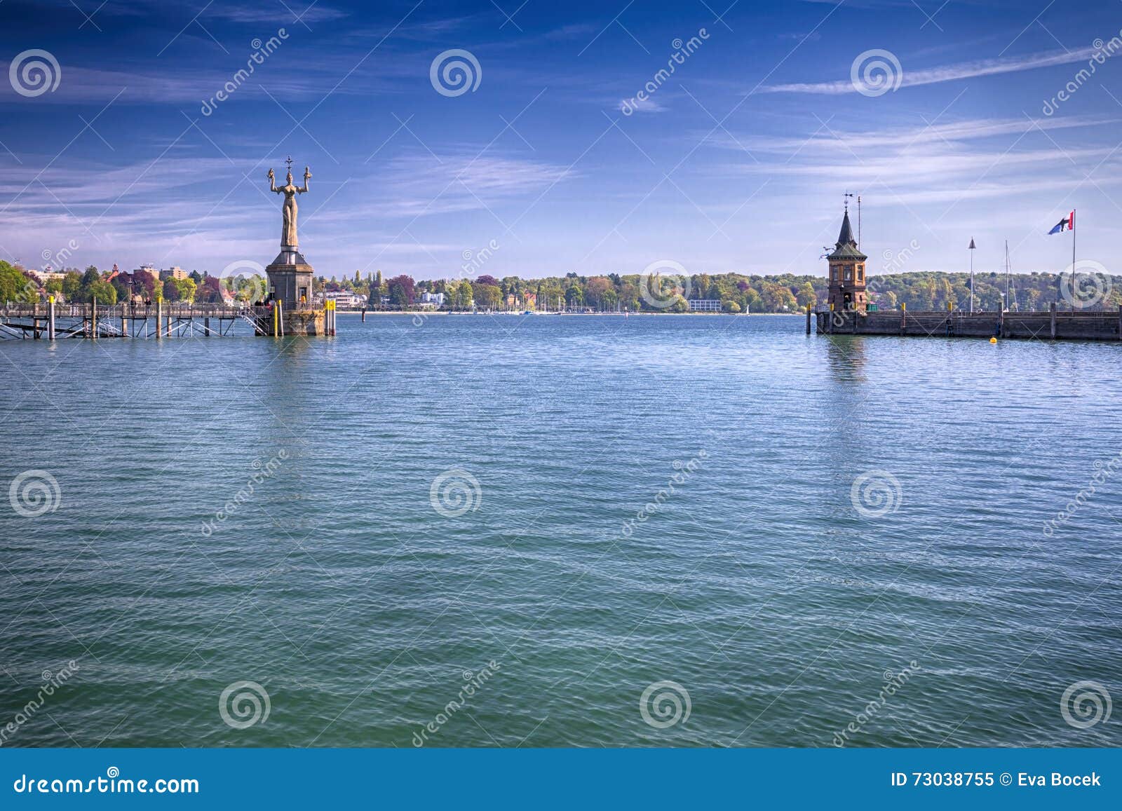 Statua Di Imperia in Porto Di Constance, Germania Immagine Stock