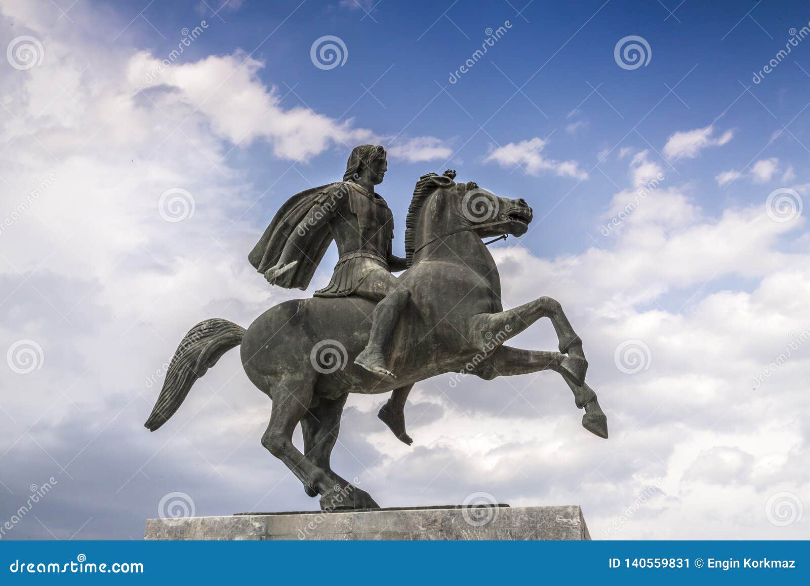 statue of alexander the great of macedon on the coast of thessaloniki