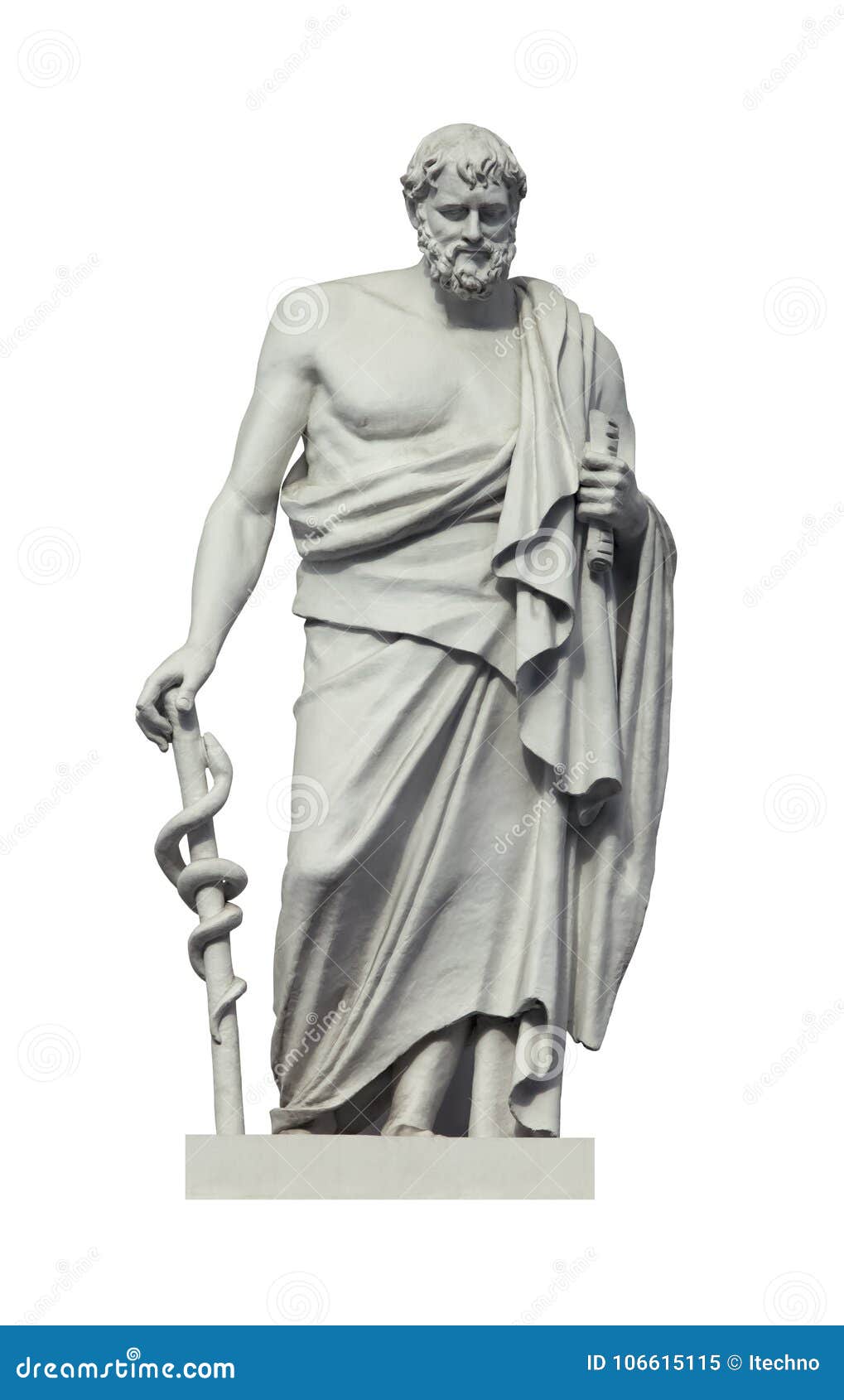 statue of the ancient greek phisician hippocrates