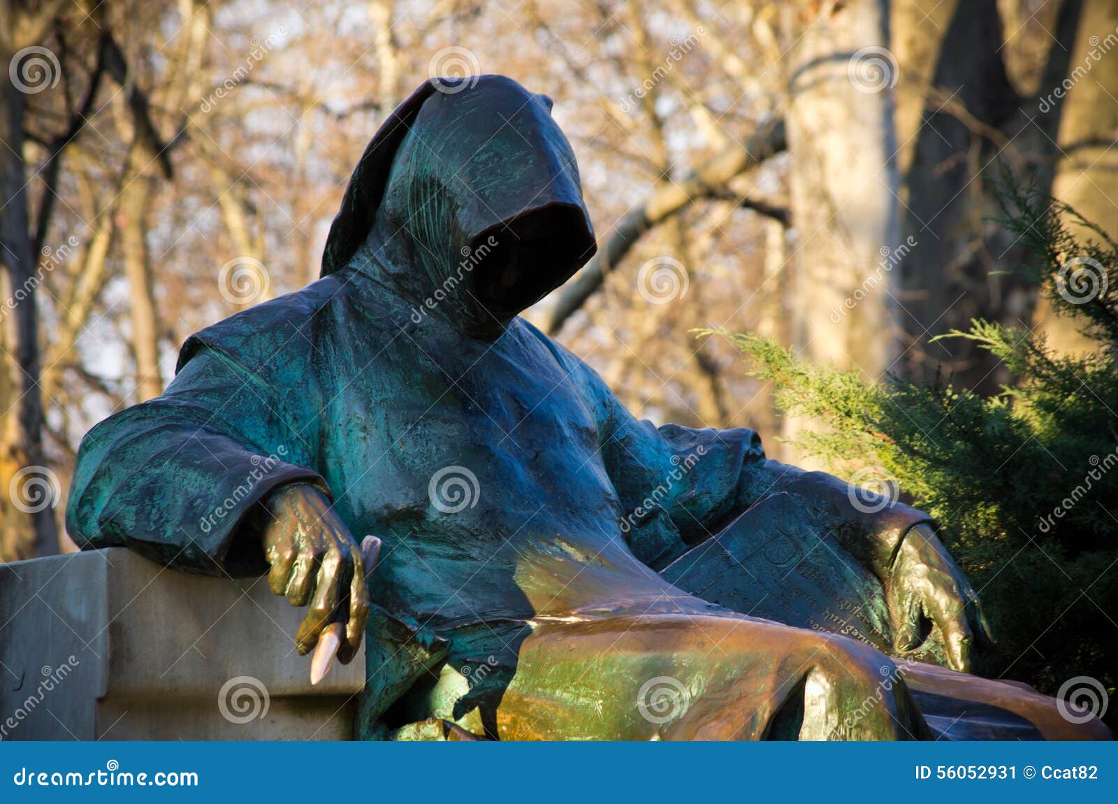 statue of anonymous in budapest, hungary