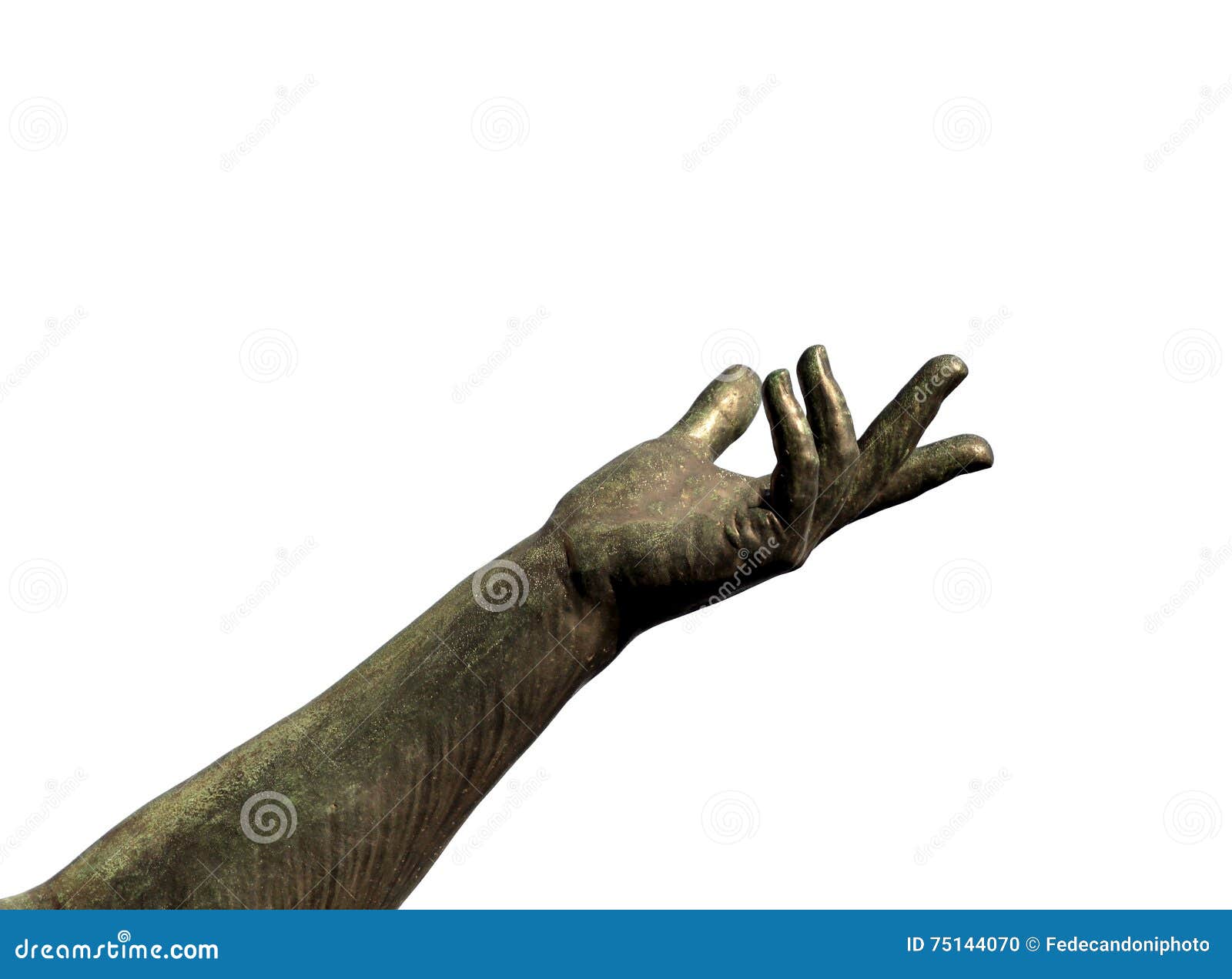 Statue with Arm and Hand Extended Upward Stock Photo Image of white