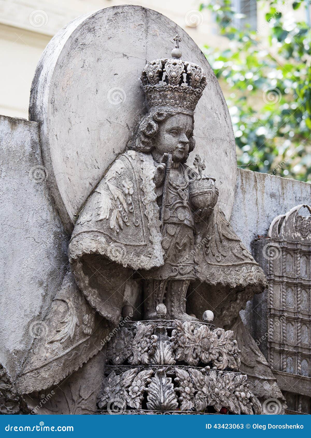 statue in basilica del santo nino. cebu, philippines.