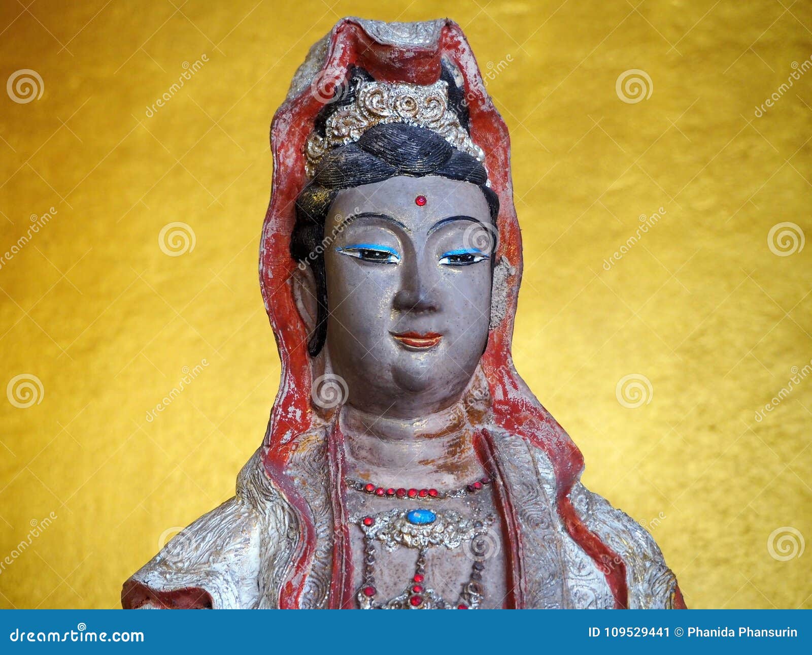 Statue of a Beautiful Chinese Goddess Stock Image Image of festival