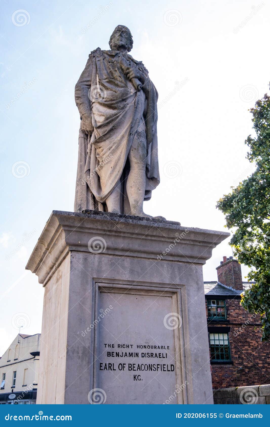 Statue of Benjamin Disraeli Ormskirk Lancashire September 2020