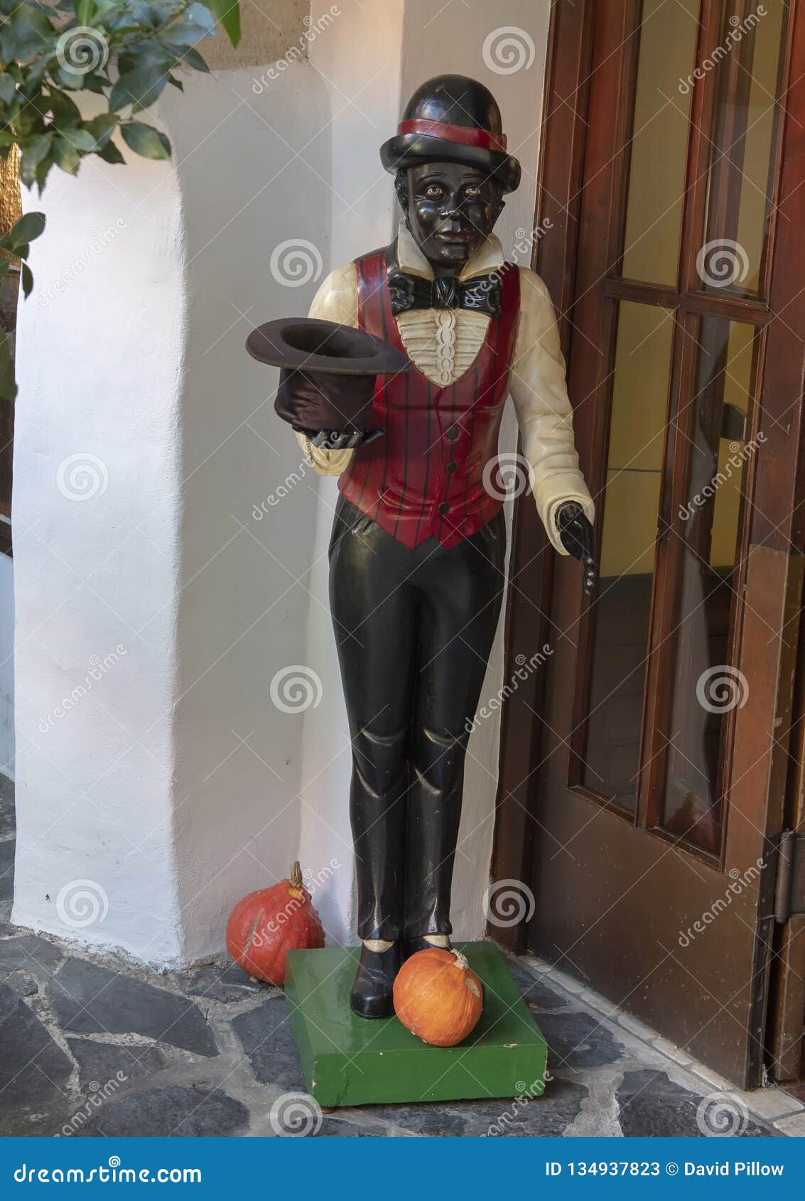 statue of a black man in the hotel-restaurant zum schwarzen baren, emmersdorf an der danau, austria