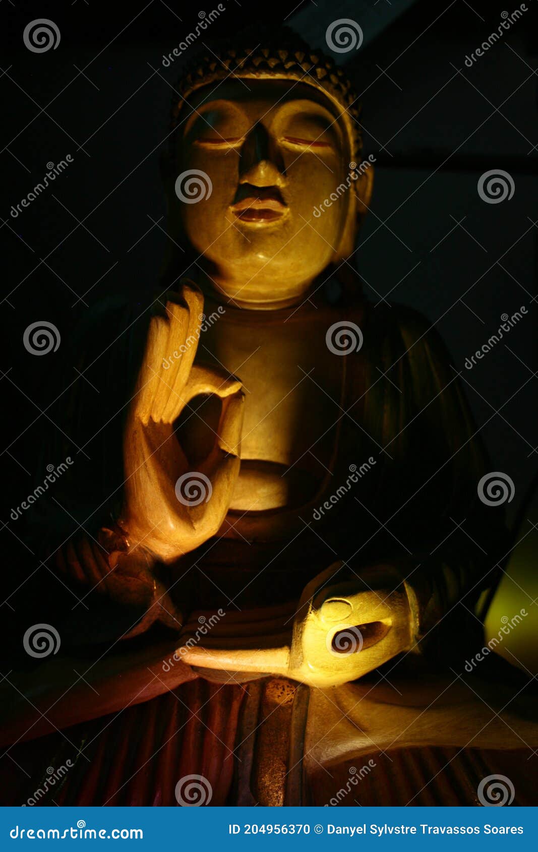 statue of buddah in low light