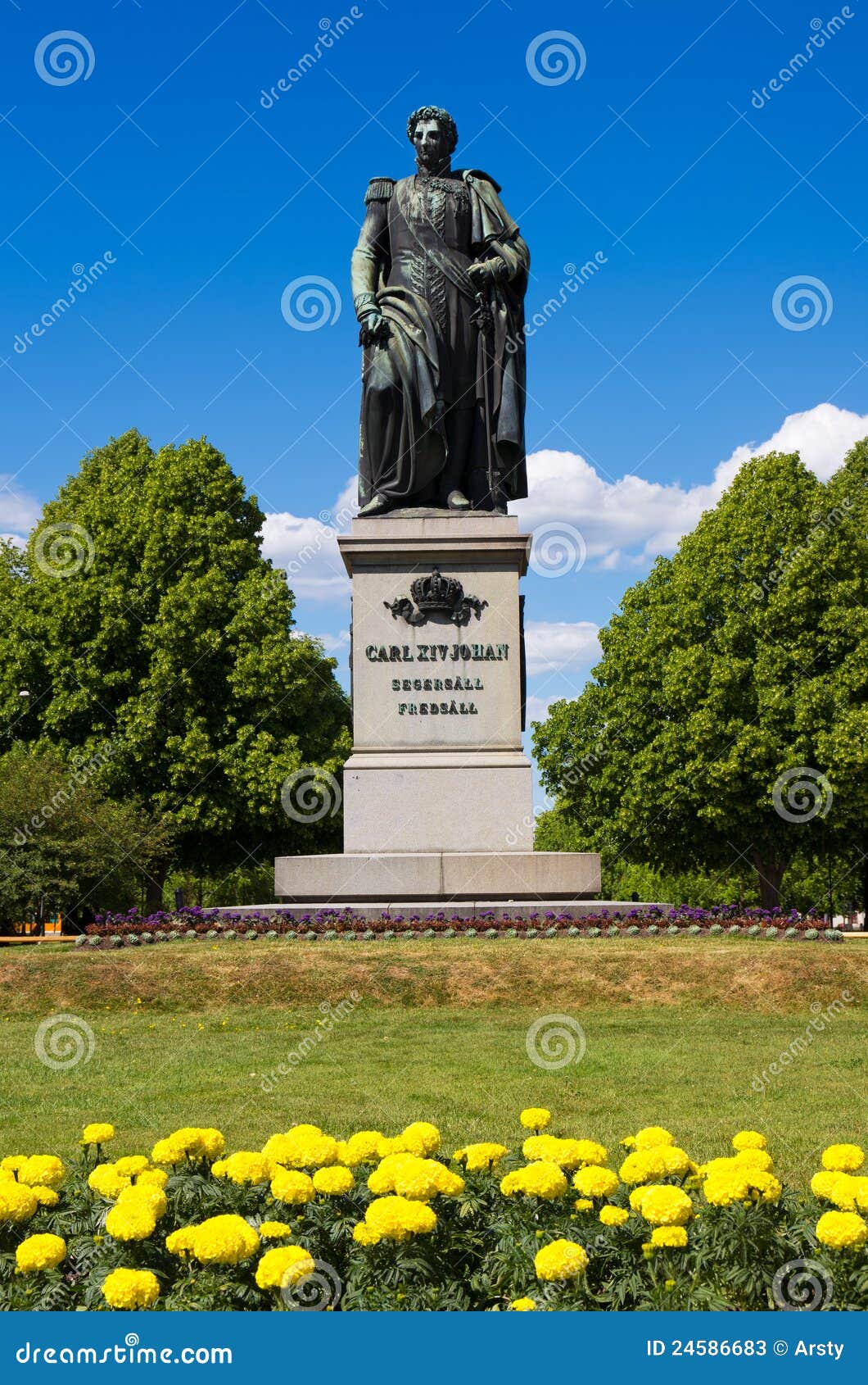 statue of carl xiv. norrkoping, sweden