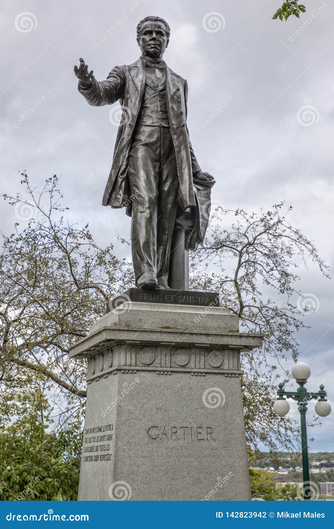 Statue of Cartier in Quebec City Canada Stock Photo Image of