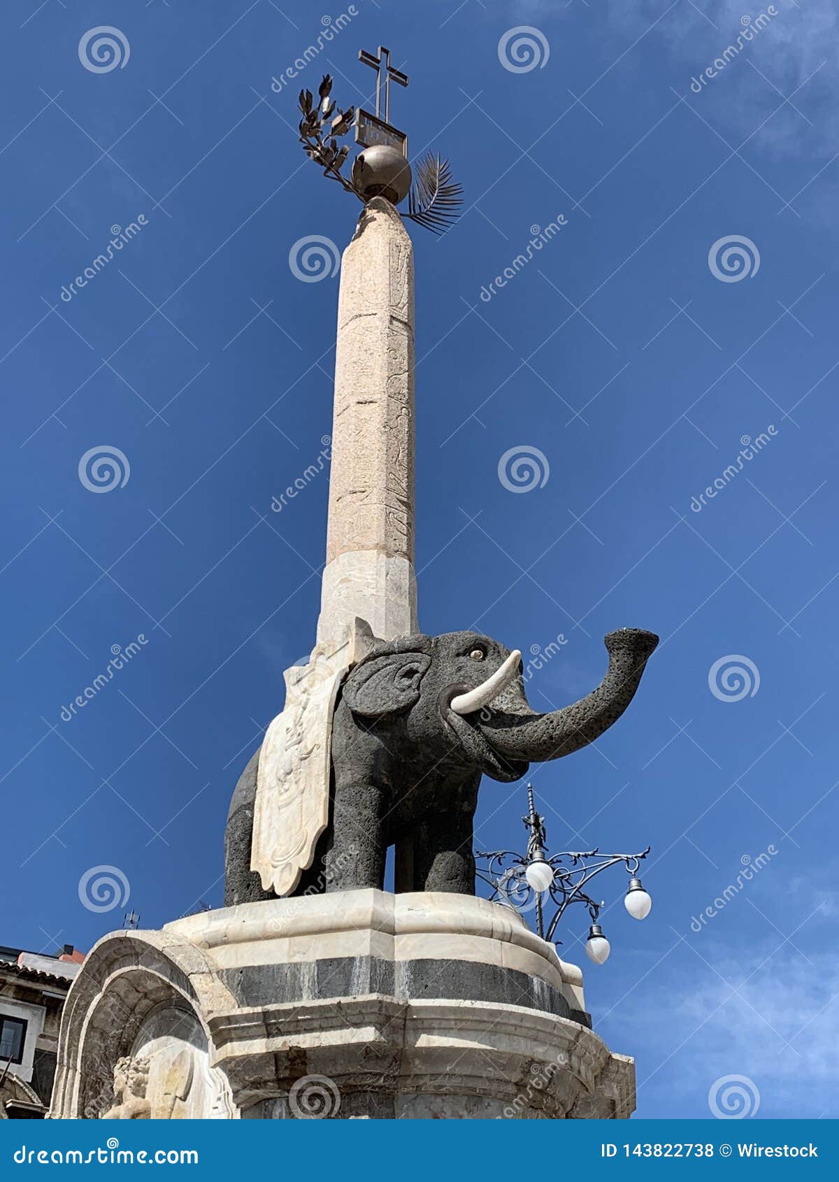 Statue in Catania stock photo. Image of pedestal, obelisk - 143822738
