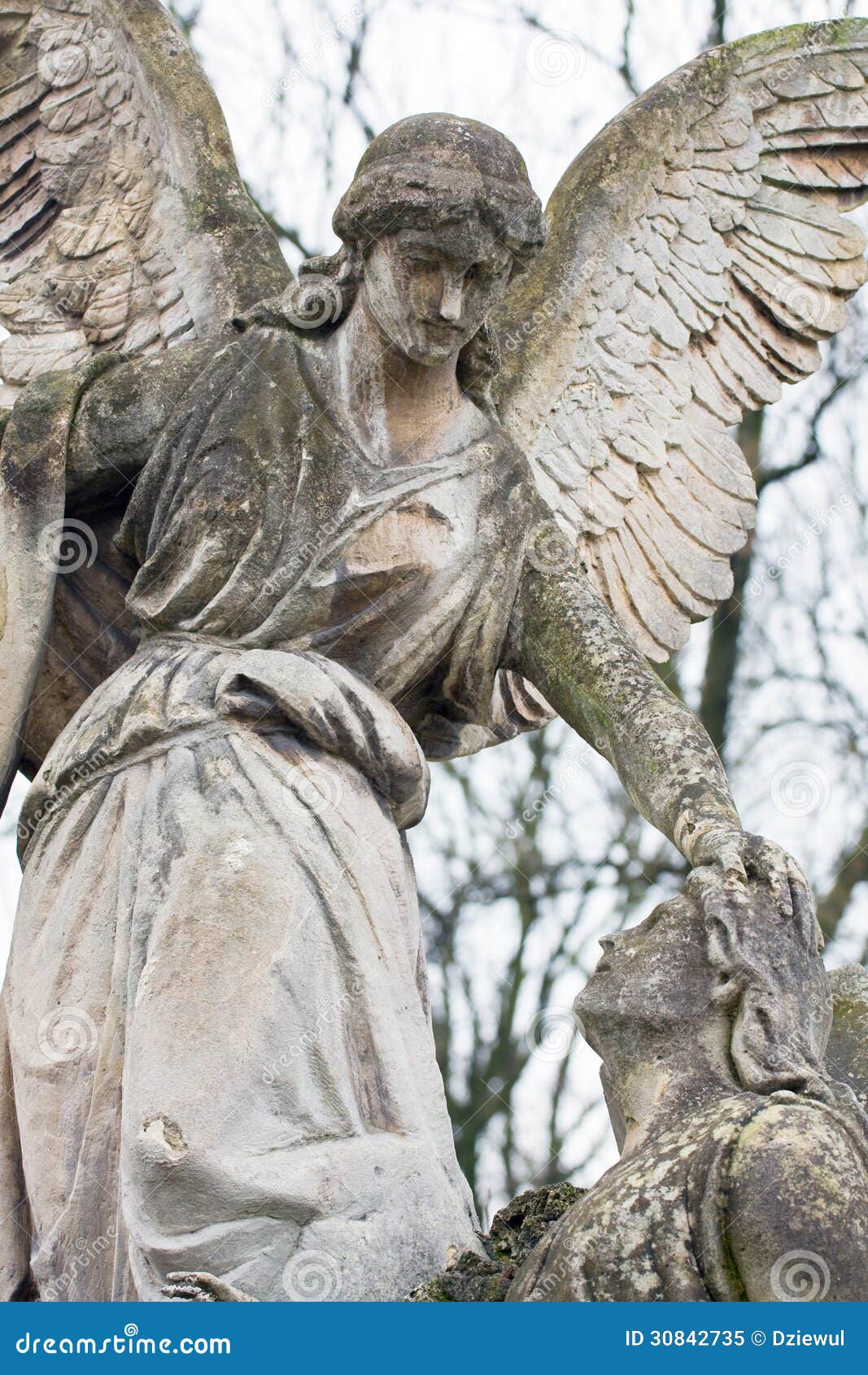Statue in a cemetery stock image. Image of guardian, funeral 30842735