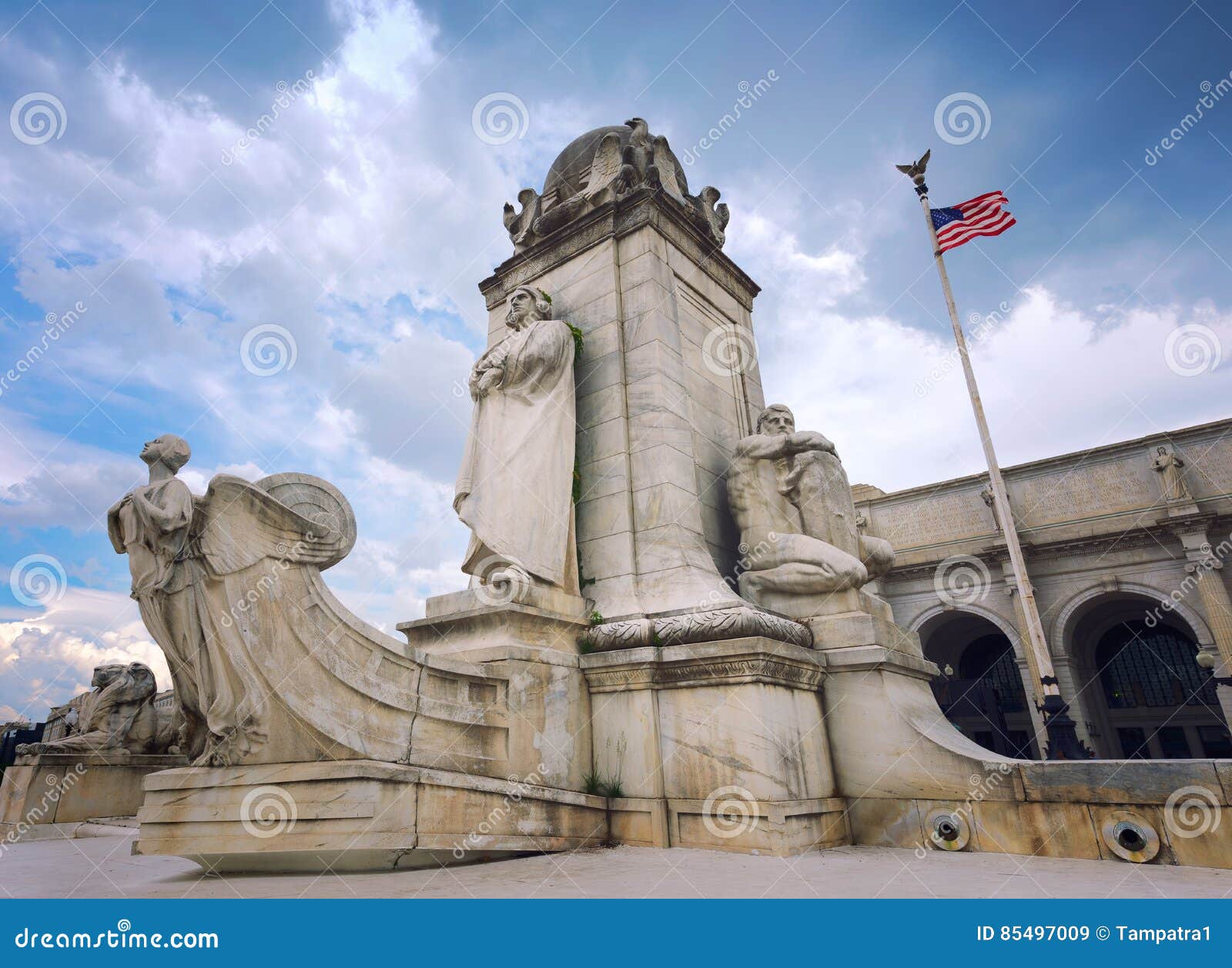 Statue of Christopher Columbus Outside Union Station Washington DC, USA