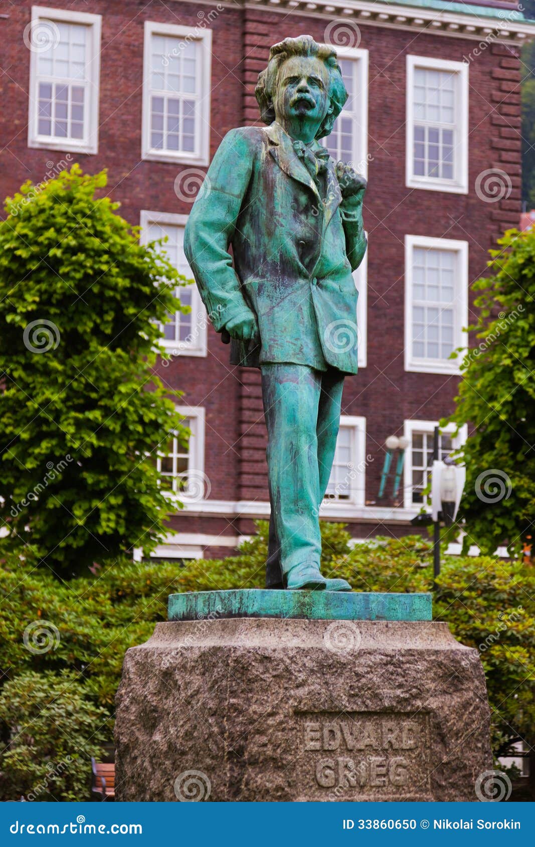 statue of composer edvard grieg - bergen norway