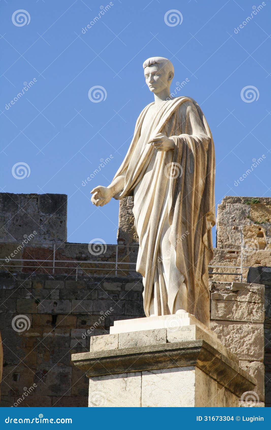 Statue D'un Consul Romain à Tarragone, Espagne Photo stock Image du