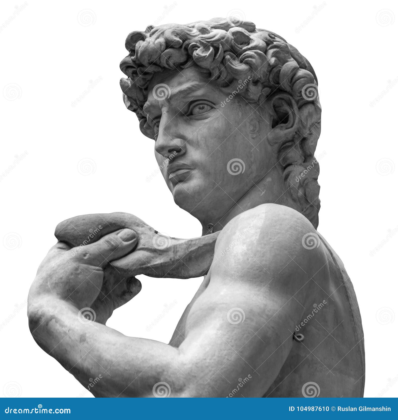 Statue D'une Statue Célèbre Par Michaël Angelo - David De Florence, D'isolement  Sur Le Blanc Image éditorial - Image du visage, italien: 104987610