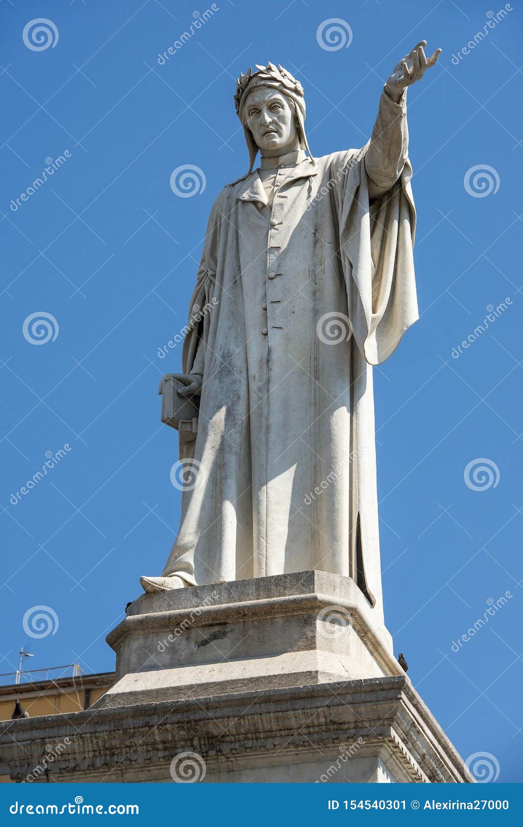 Statue of Dante Alighieri at Piazza Dante in Naples, Italy Stock Image