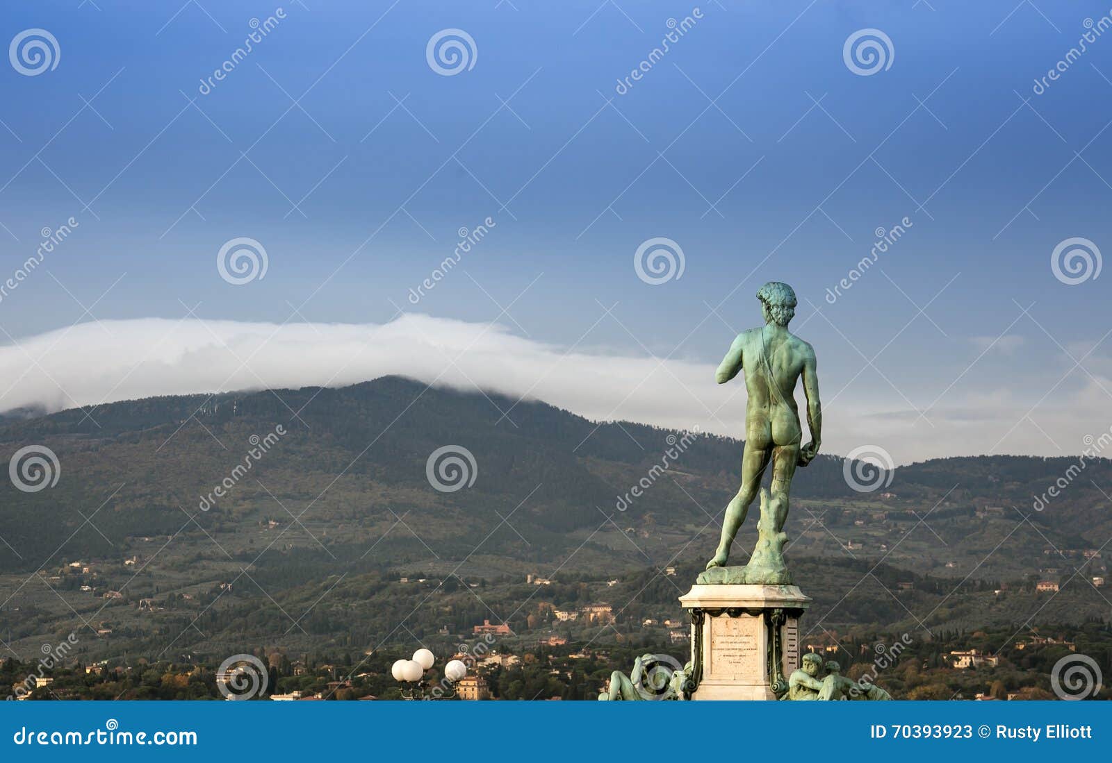 Statue of david florence stock image. Image of mountains 70393923