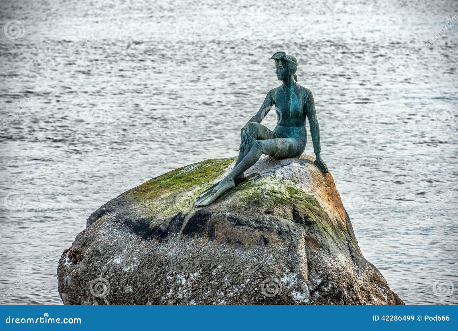 Statue of the Diver Stanley Park Vancouver Canada Stock Image - Image ...