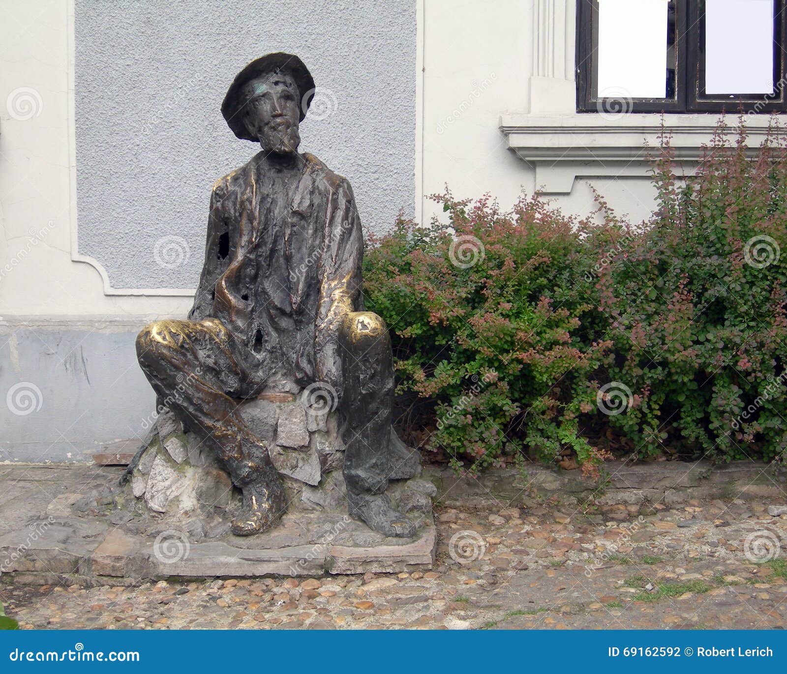 statue dura jaksic famous serbian poet, painter and writer in b