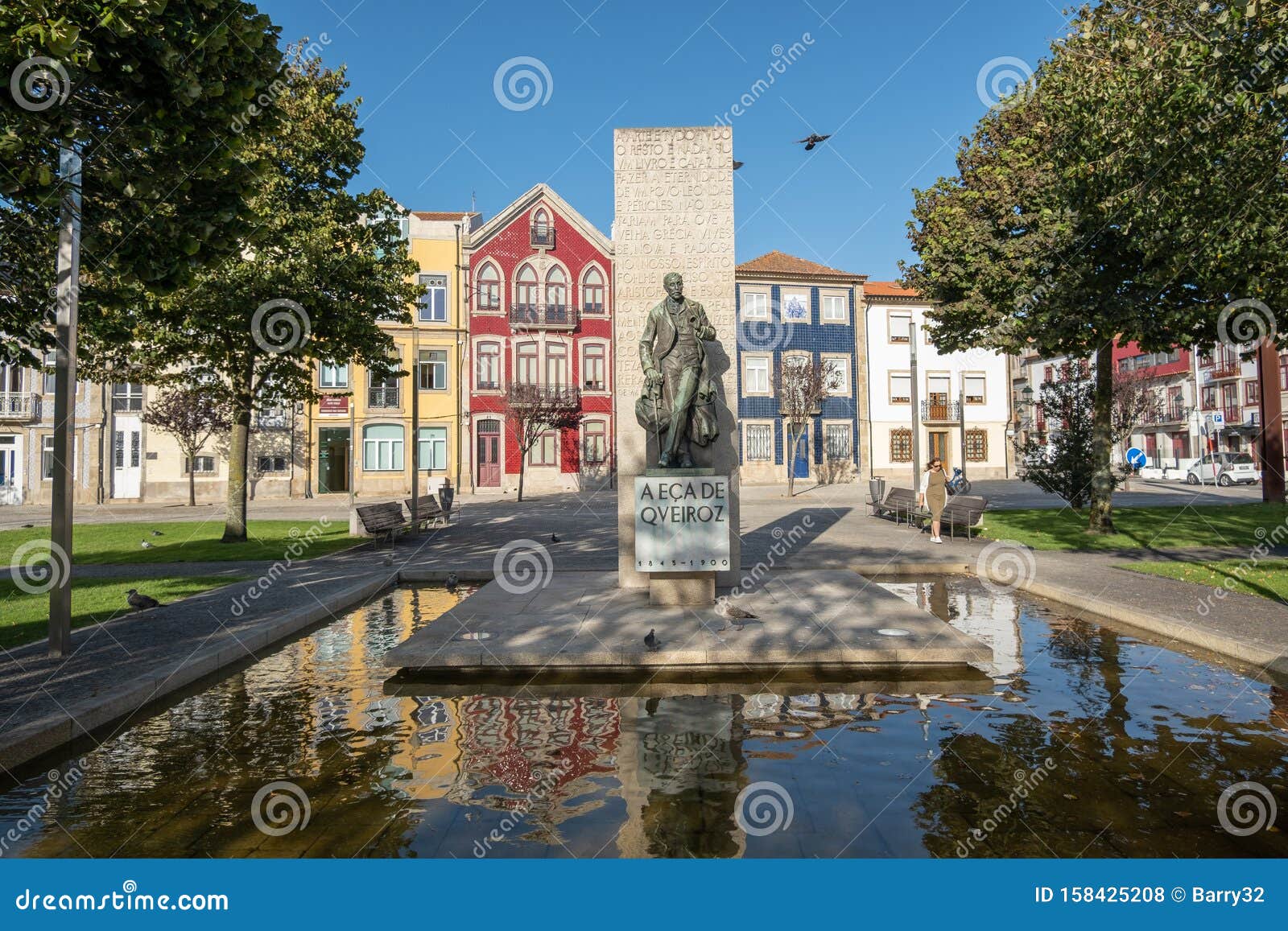 Statue Of Famous Portuguese Writer Eca Do Queiroz In Povoa De Varzim Editorial Stock Photo Image Of Maria Statue 158425208