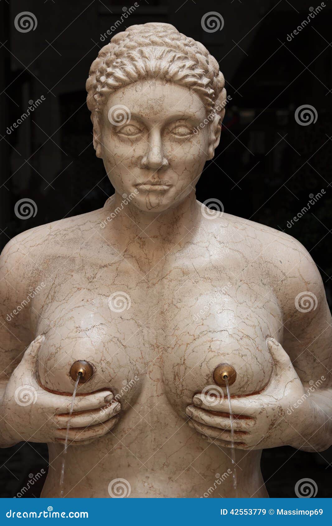 Statue of the Fountain of Tits Stock Image - Image of unusual, historical:  42553779