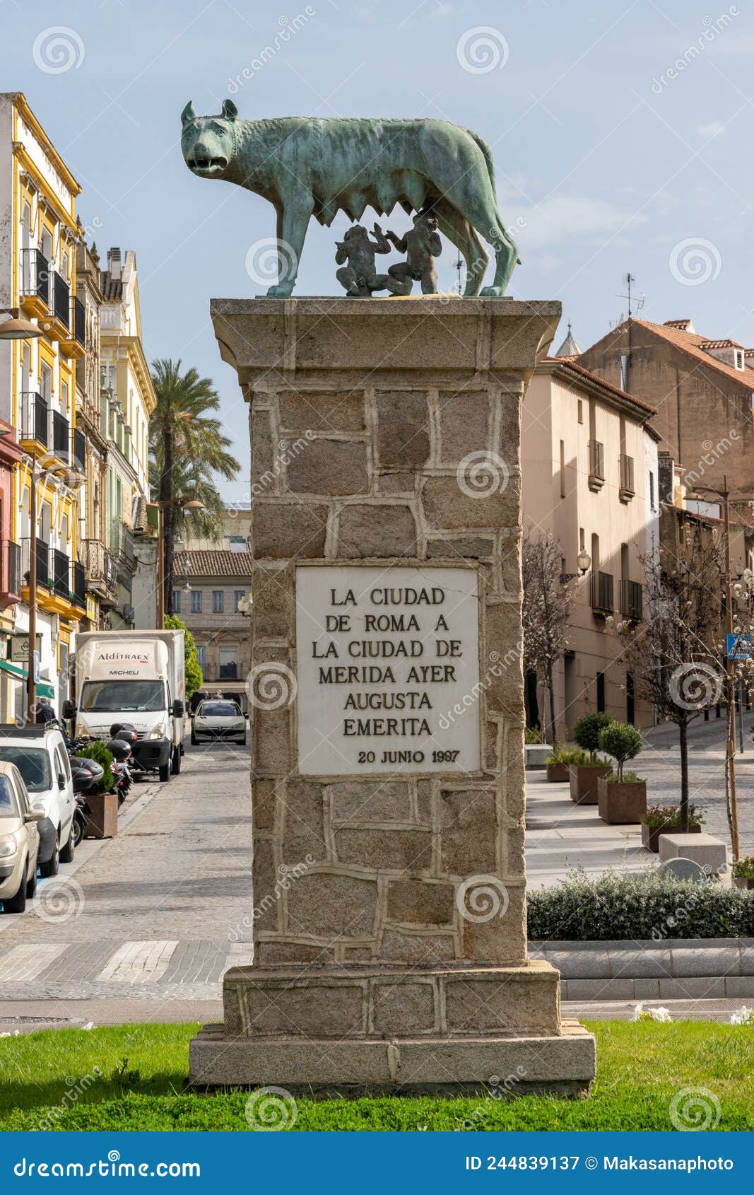 Statue of Friendship with Rome in the City Center of Merida Editorial ...