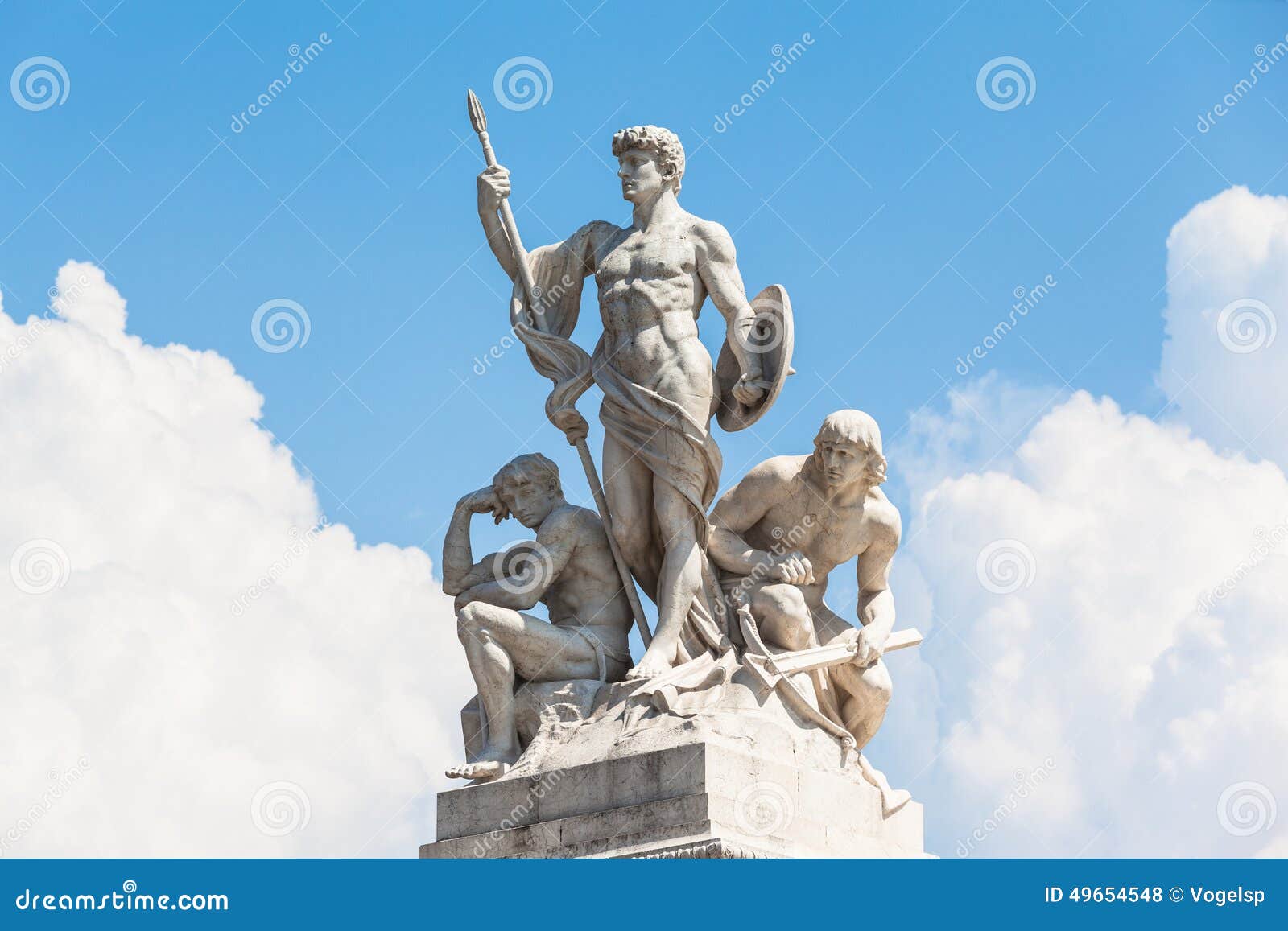 the statue in front of monumento nazionale a vittorio emanuele i