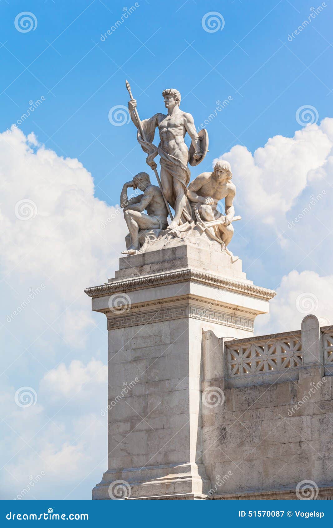 the statue in front of monumento nazionale a vittorio emanuele i