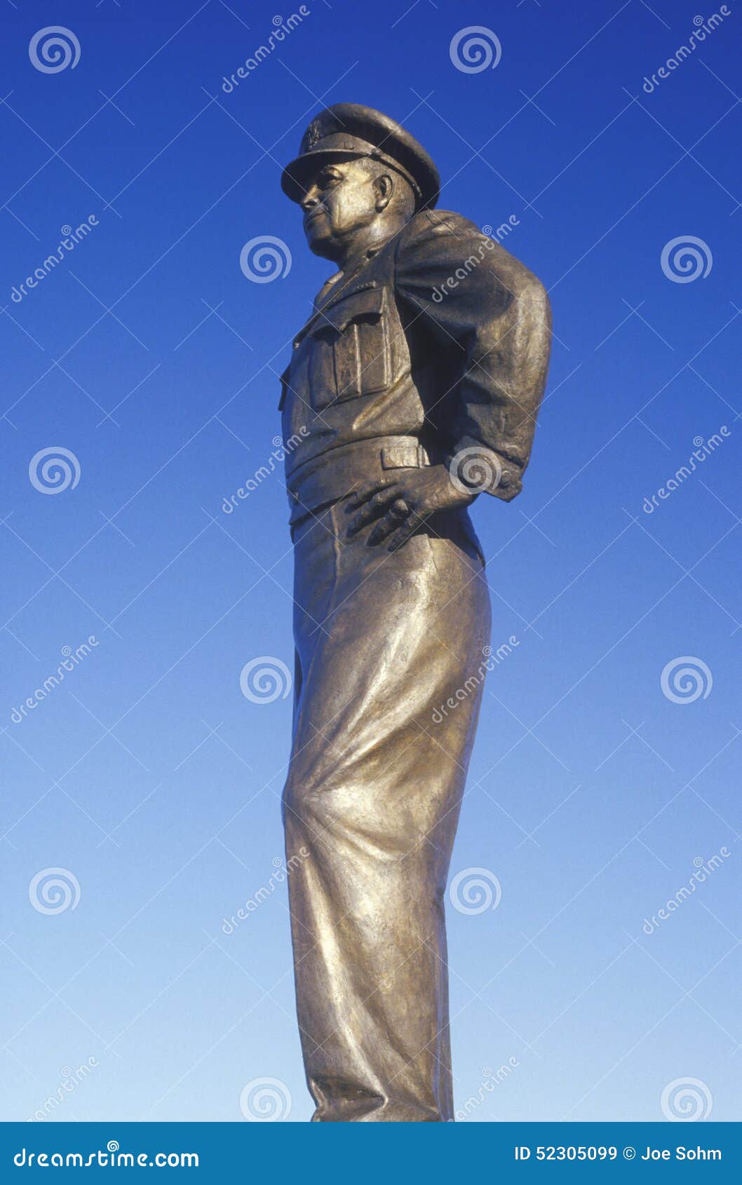 statue of general dwight d. eisenhower, us military academy, west point, new york in autumn