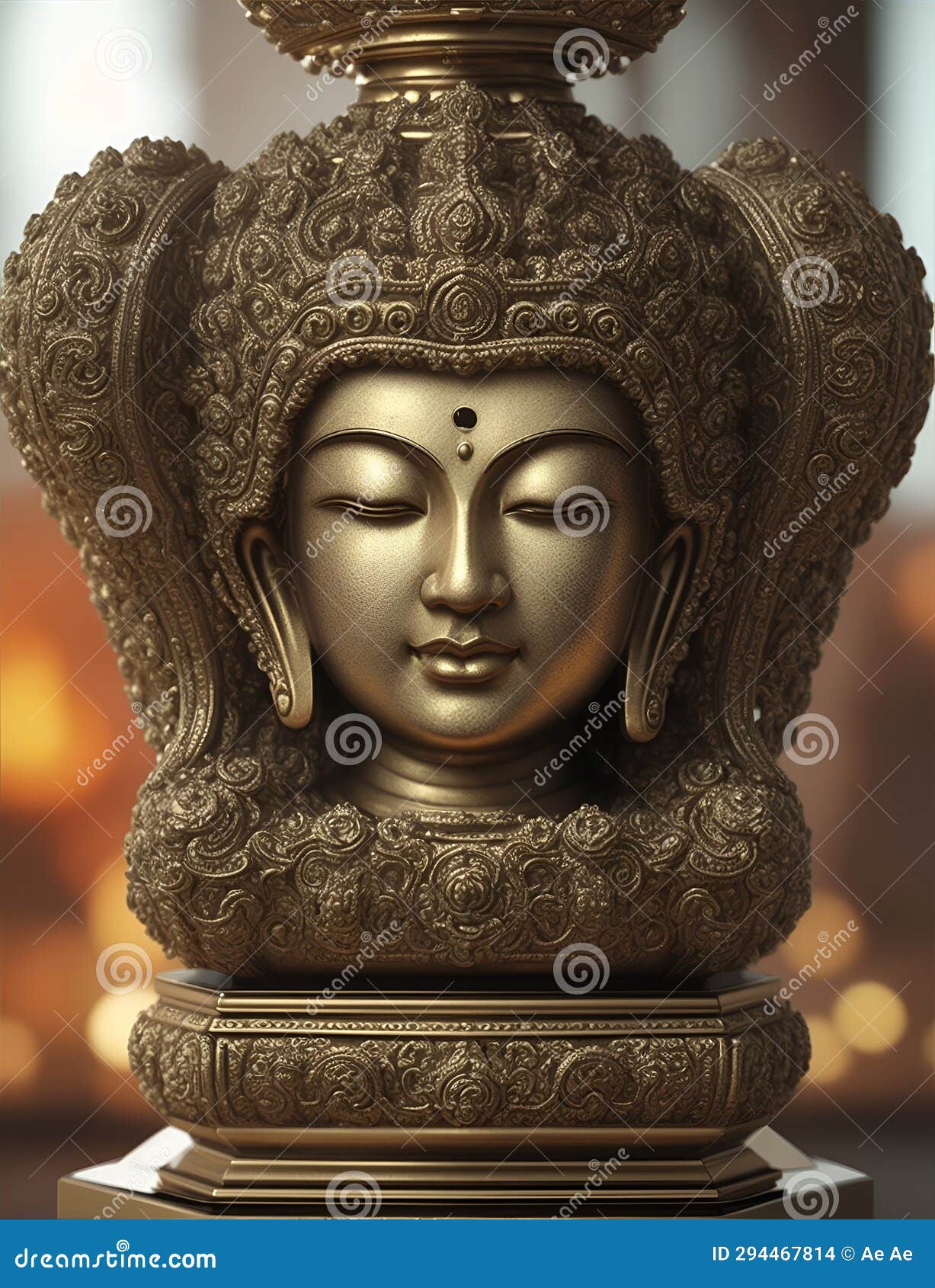 Statue of God Buddha. Illustration Created Using Artificial