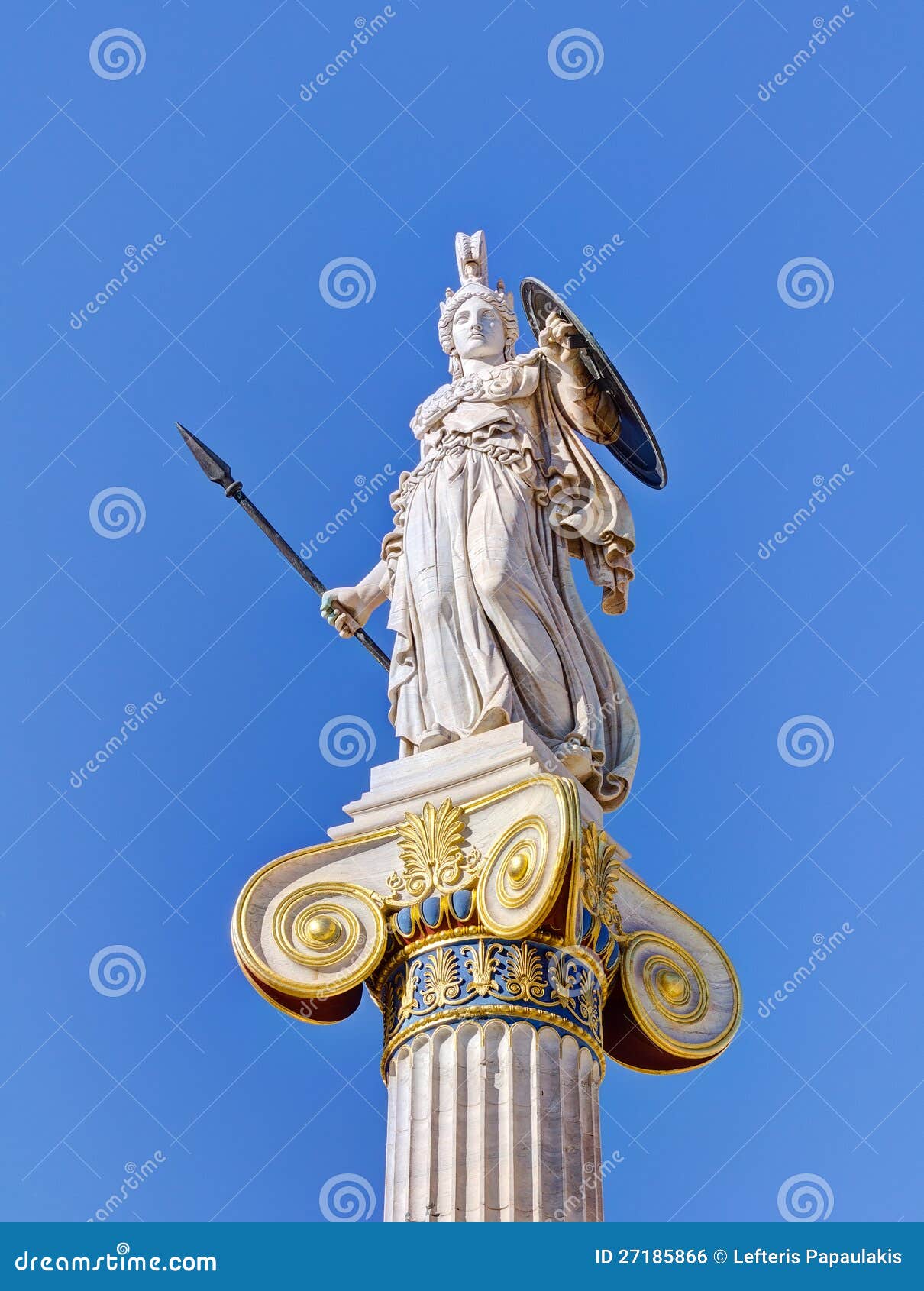 statue of goddess athena, athens, greece