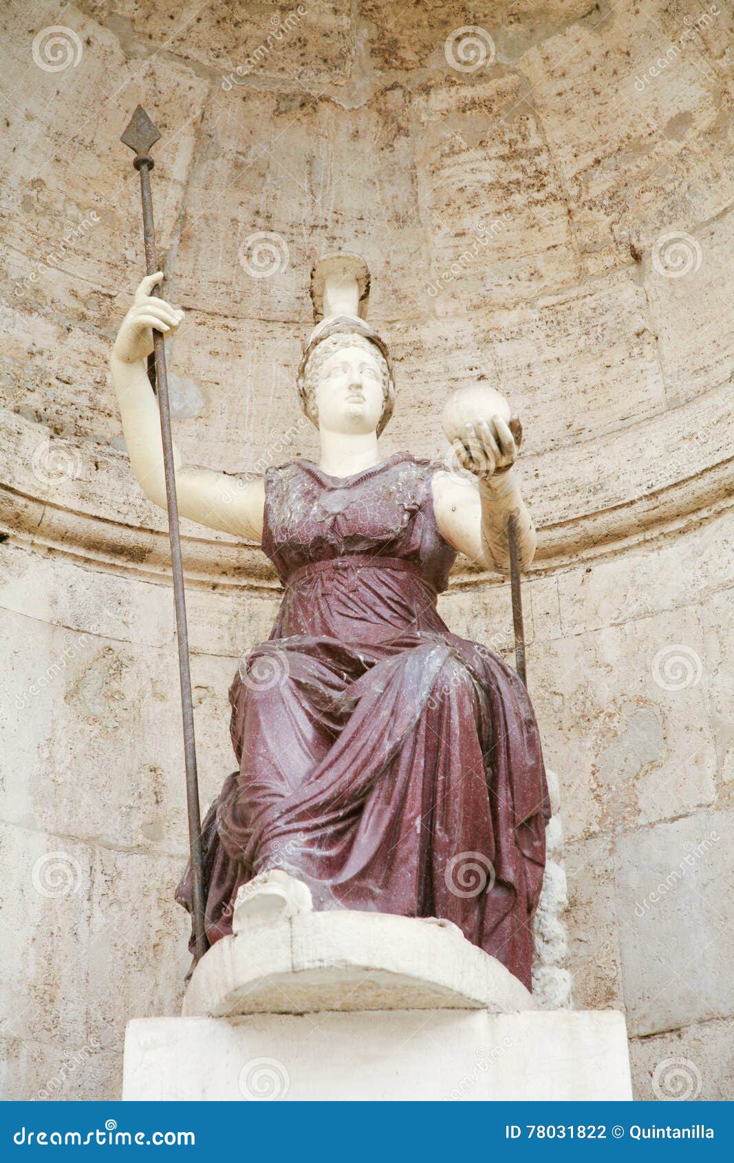 Statue Of Goddess Minerva In Rome Stock Photo - Image of landmark ...
