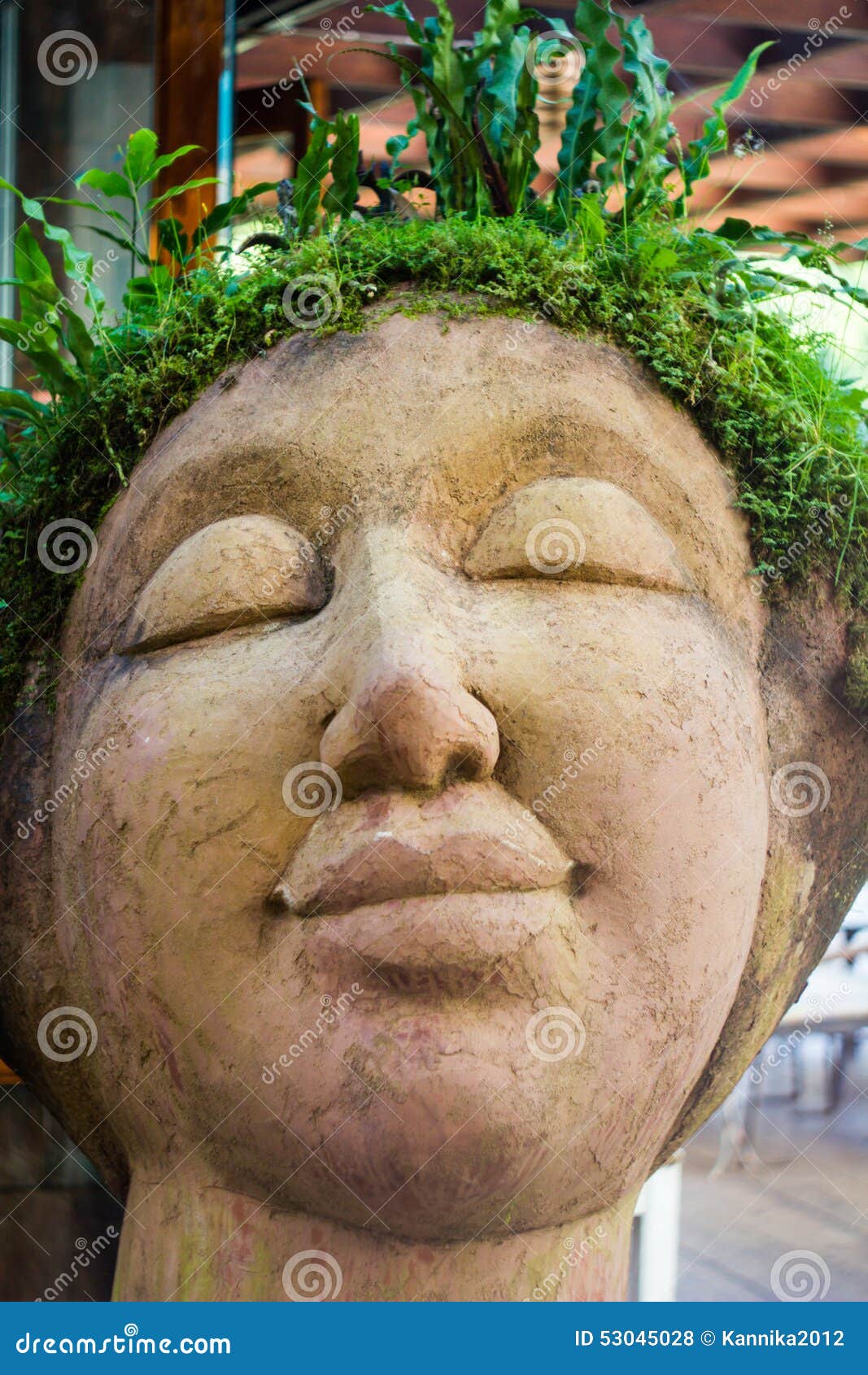 Statue is Green Hair in Garden Stock Photo Image of marble, isolated