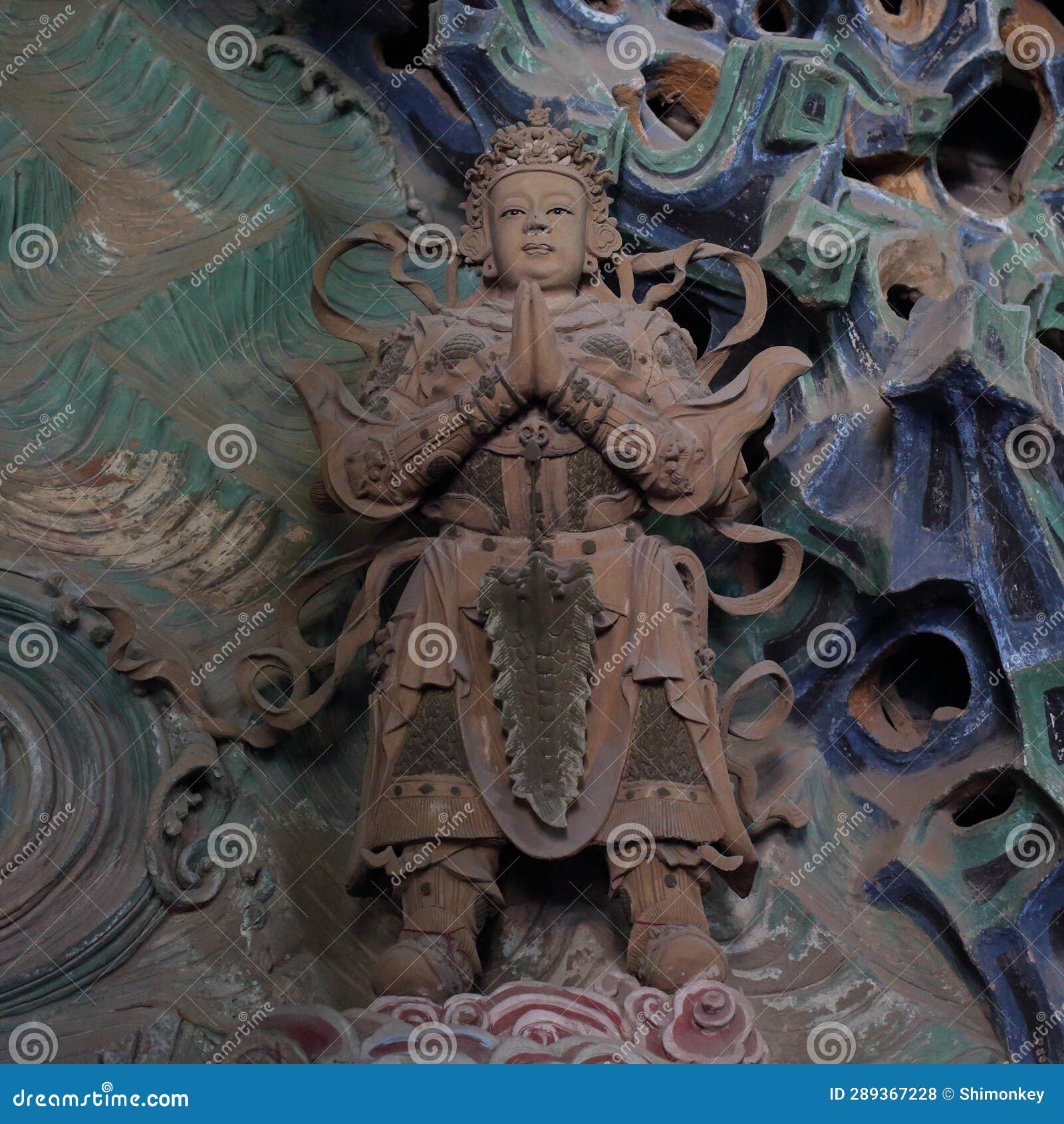 the statue of guanyin bodhisattva in a temple in shijiazhuang