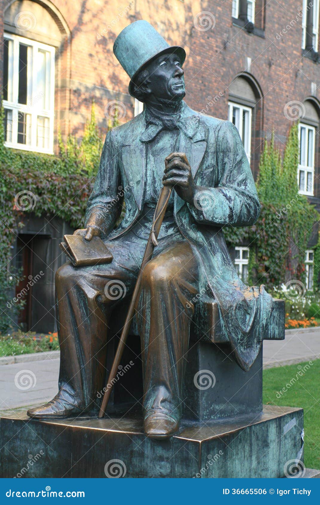 Statue of H. Ch. Andersen in Copenhagen Stock Photo - Image of author ...